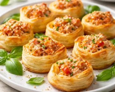 Crispy Puff Pastry Bites with Smoked Salmon and Paprika Feta