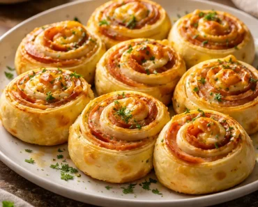 Easter Ham and Cheddar Pinwheels
