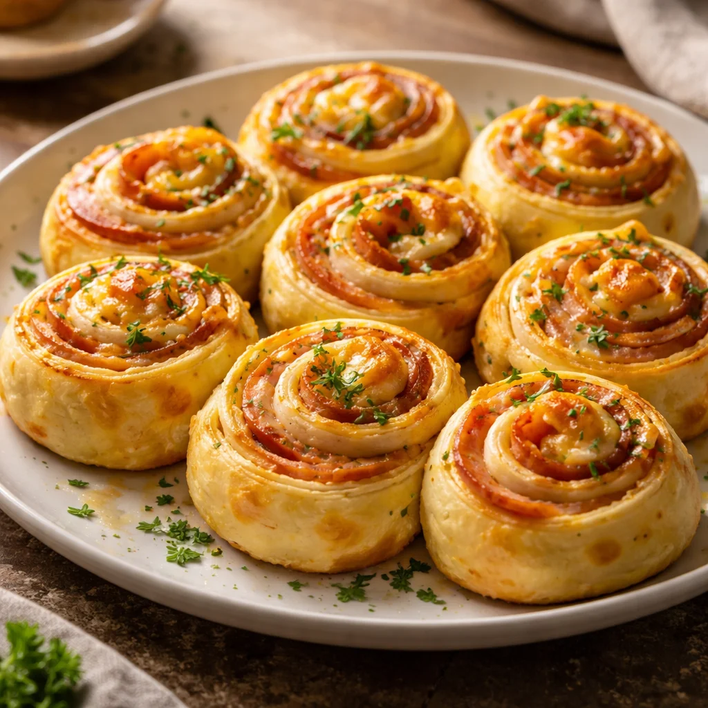 Easter Ham and Cheddar Pinwheels