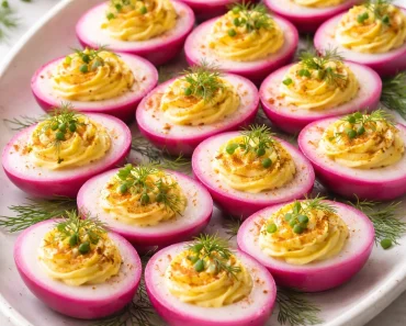 Festive Beet-Pickled Deviled Eggs