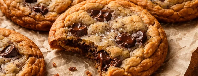 Giant Crinkled Chocolate Chip Cookies