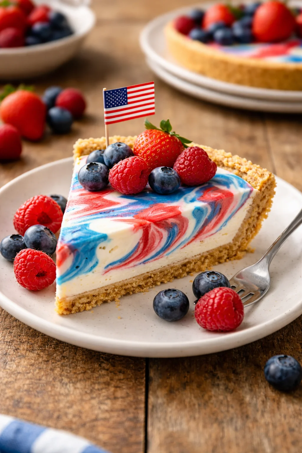 No-Bake 4th of July Swirl Pie