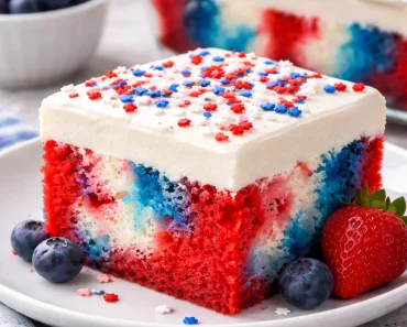 Patriotic Poke Cake | 4th of July Desserts, Fourth of July Cakes, Patriotic Desserts