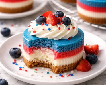 Red, White and Blue Mini Cheesecakes