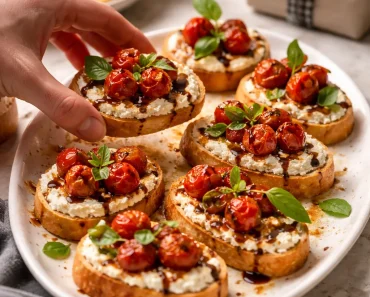 Ricotta Crostini with Roasted Tomatoes