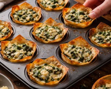 Spinach and Artichoke Wonton Cups