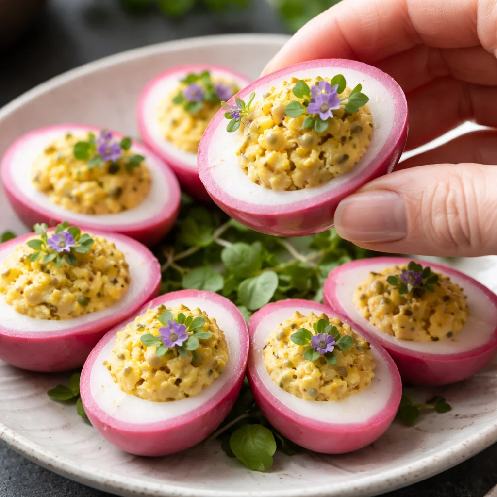 Stuffed Pink Eggs