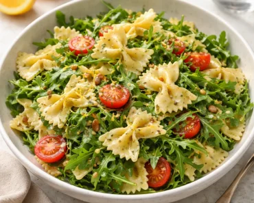 Tangy Lemon Arugula Pasta Salad