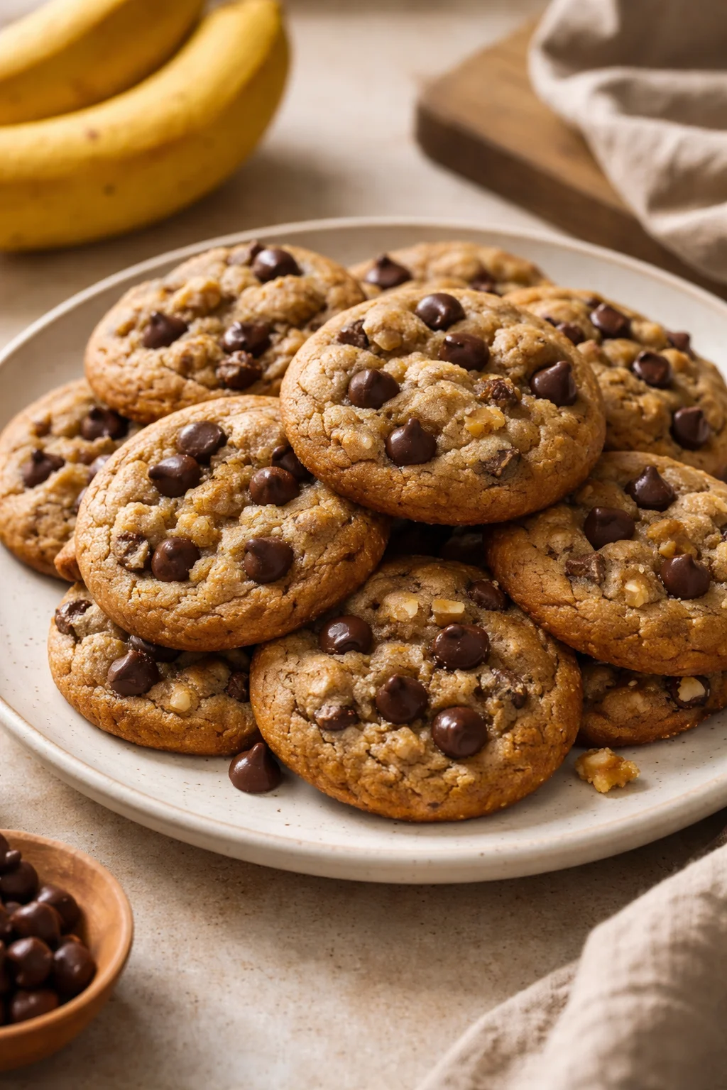 Tasty Banana Bread Chocolate Chip Cookies