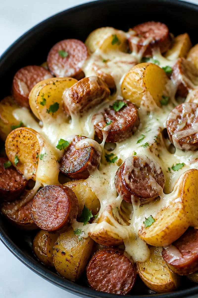 Cheesy Ranch Potatoes and Smoked Sausage Recipe