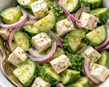 Cucumber Feta Salad with Lemon Greek Vinaigrette Cucumber Feta Salad with Lemon Greek Vinaigrette