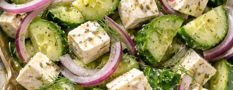 Cucumber Feta Salad with Lemon Greek Vinaigrette