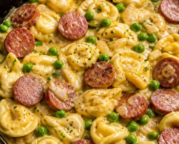 Easy One-Pot Creamy Kielbasa Tortellini Skillet