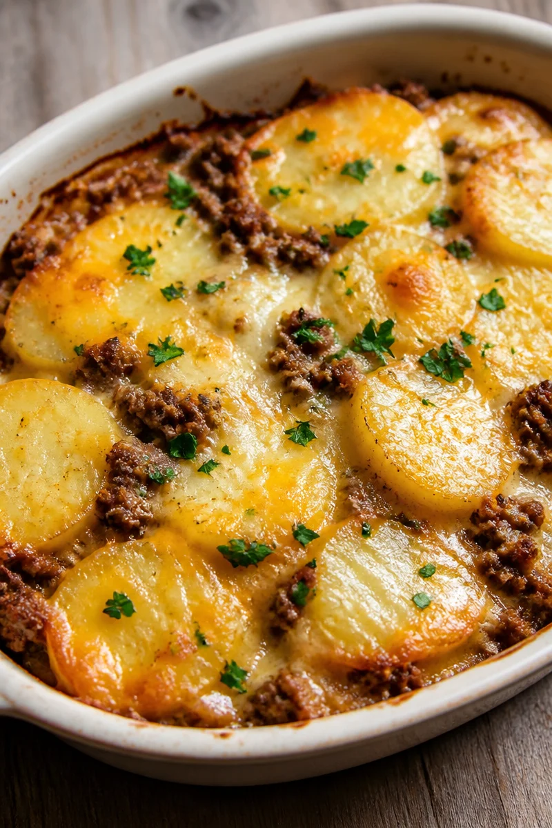 Hobo Casserole with Ground Beef & Potatoes