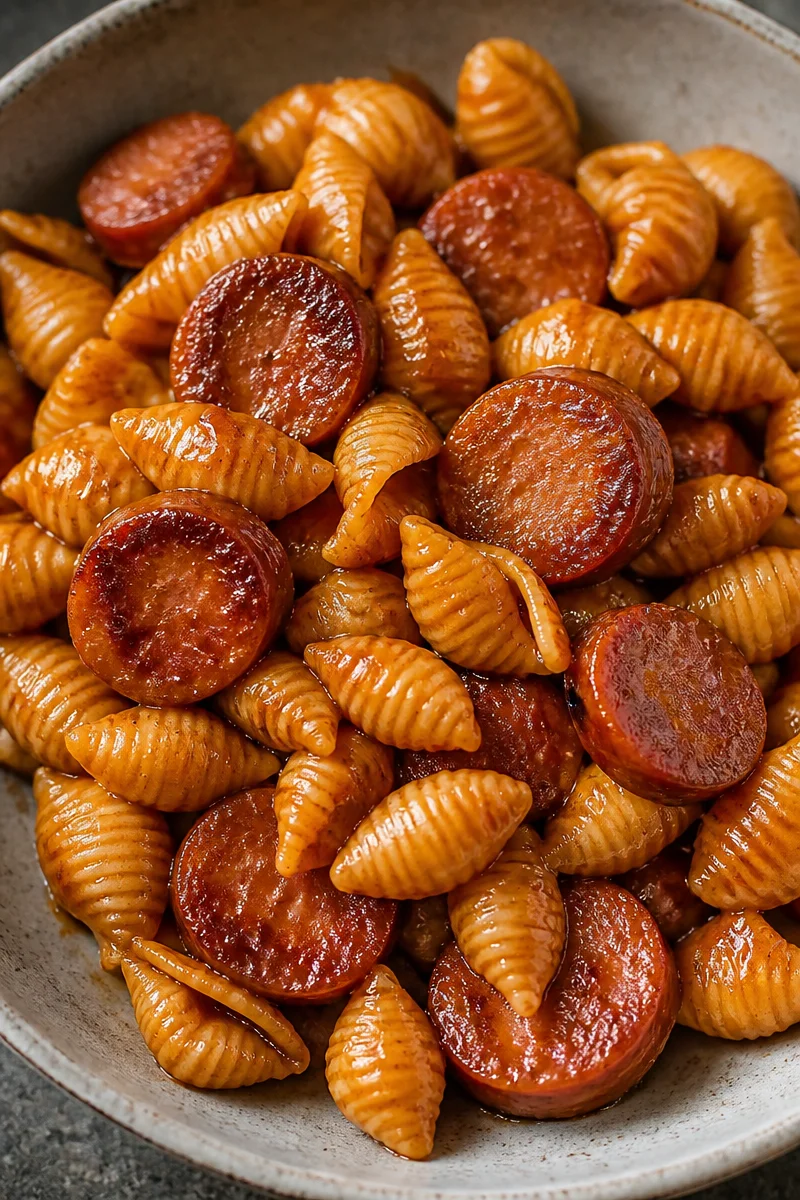 Honey BBQ Kielbasa Pasta