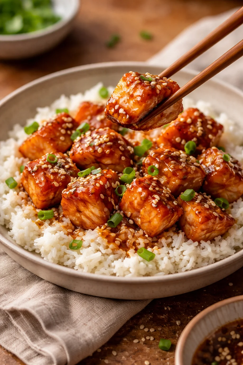 Honey Glazed Salmon Bites