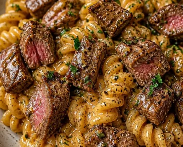 One-Pot Creamy Spicy Garlic Butter Steak & Pasta