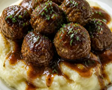 Steak Meatballs With Garlic Herb Mashed Potatoes for Cozy Nights