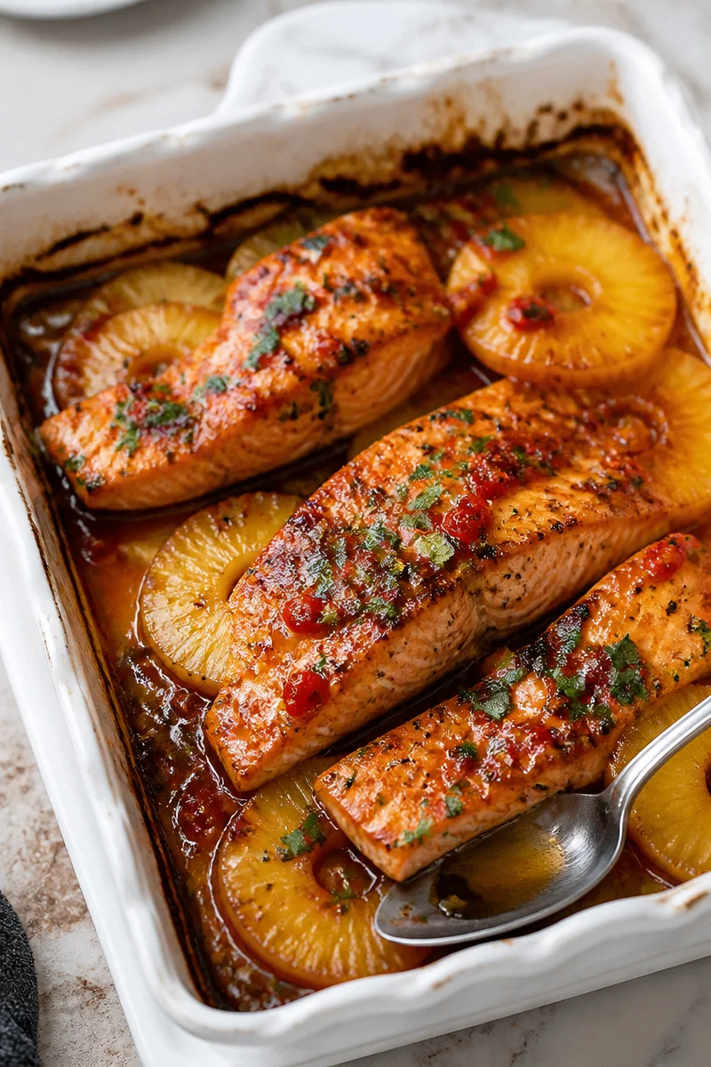 Sweet and Spicy Pineapple Salmon