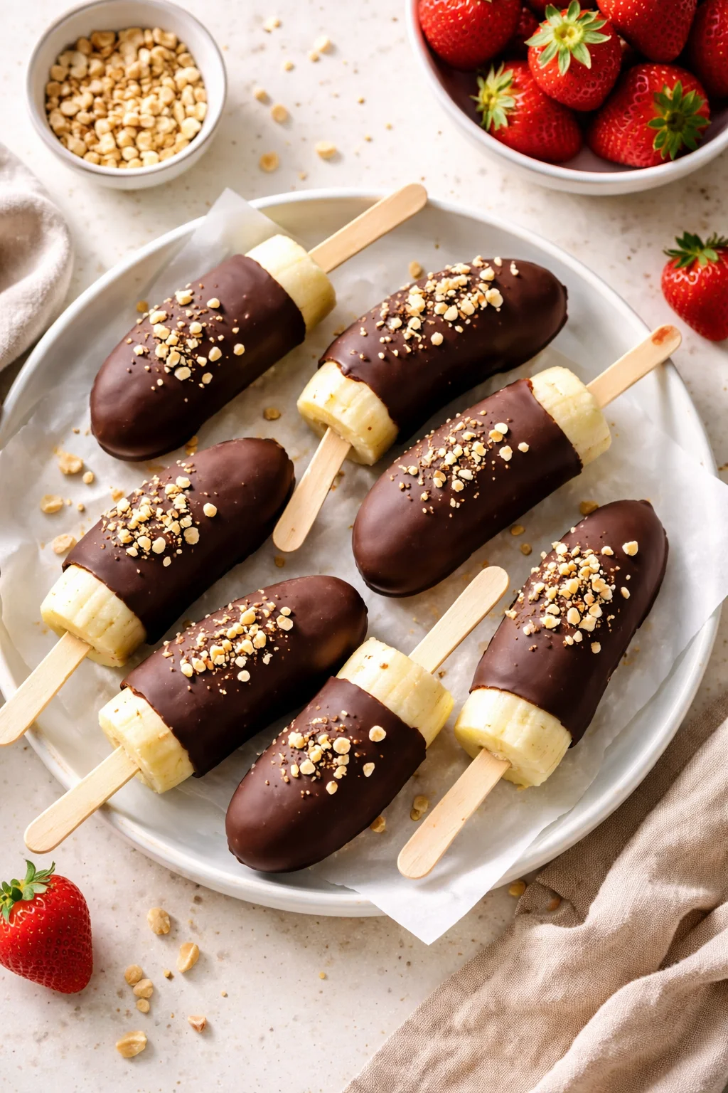 3 Ingredient Healthy Banana Popsicles