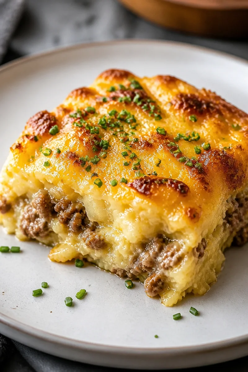 Beef Sausage Egg and Cream Cheese Casserole