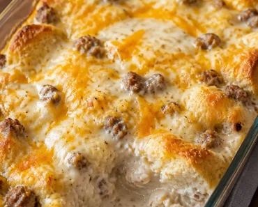 Biscuits and Gravy Breakfast Casserole