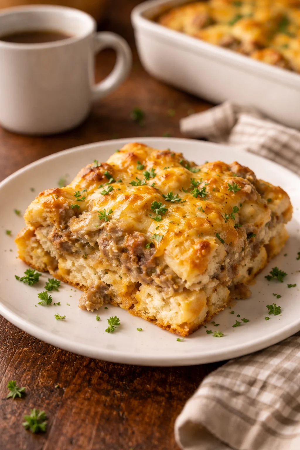 Biscuits and Gravy Breakfast Casserole
