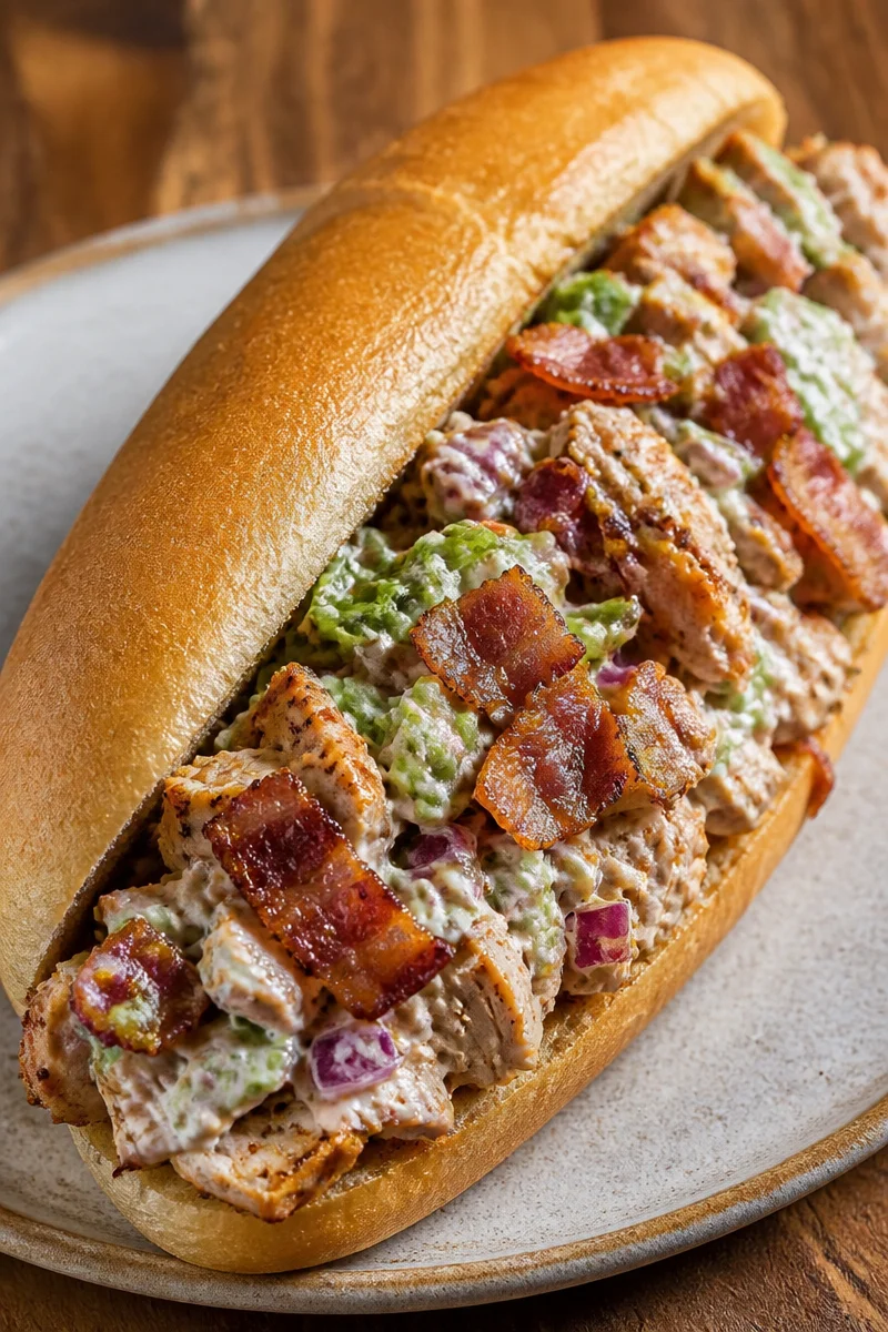 Chopped Chicken Bacon Ranch Sandwich