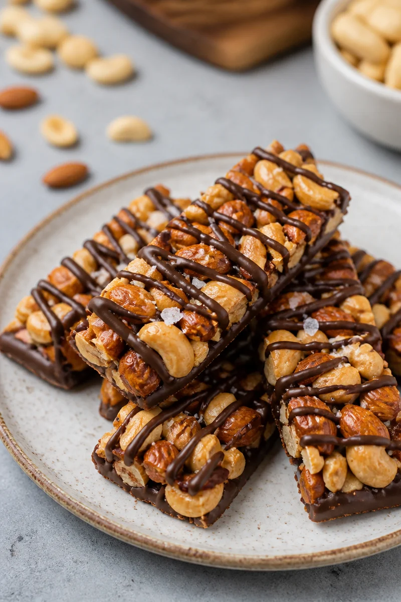 Dark Chocolate and Sea Salt Nut Bars