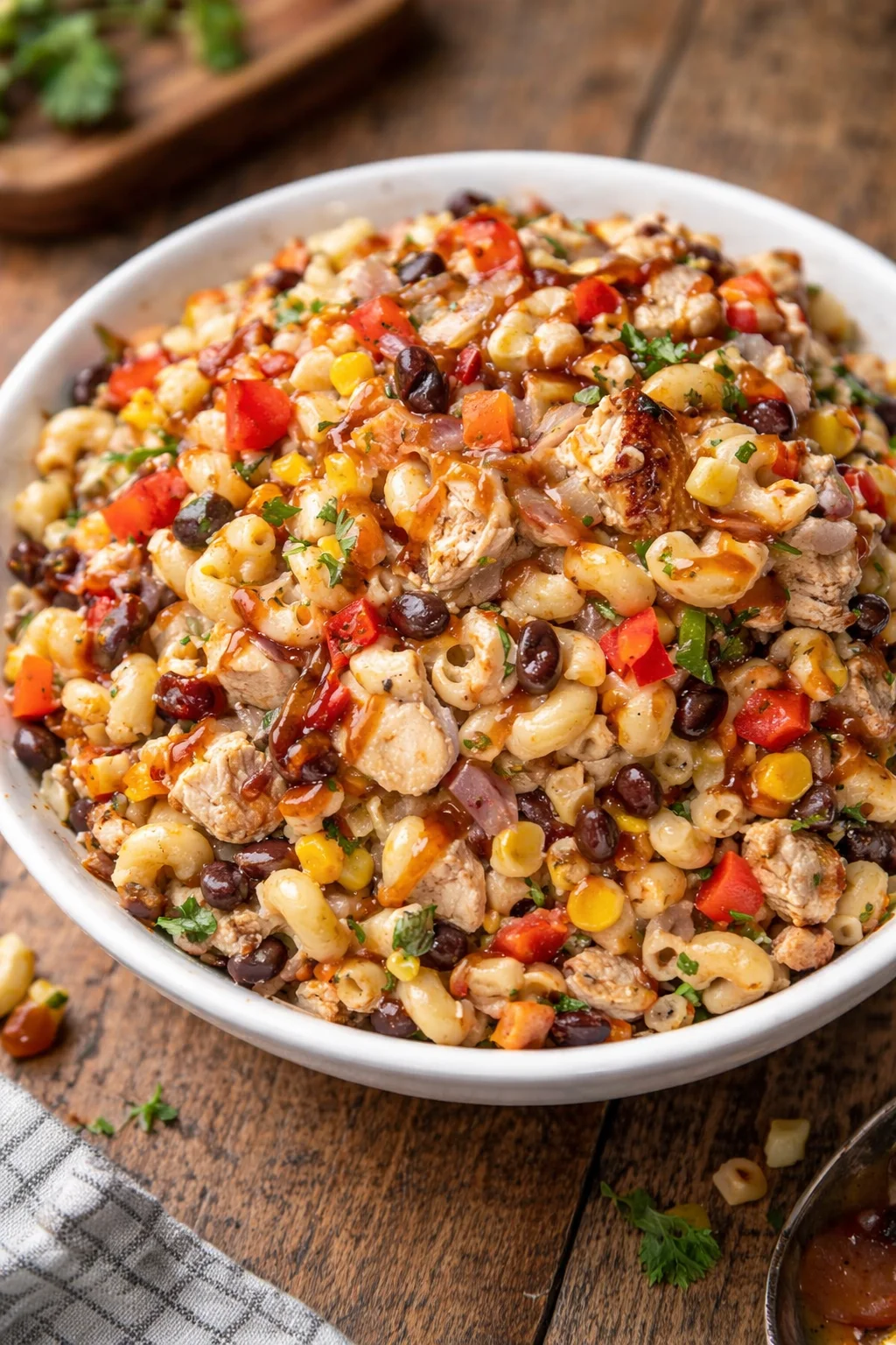 Easy BBQ Chicken Pasta Salad