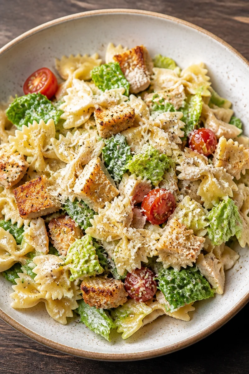 Easy Chicken Caesar Pasta Salad
