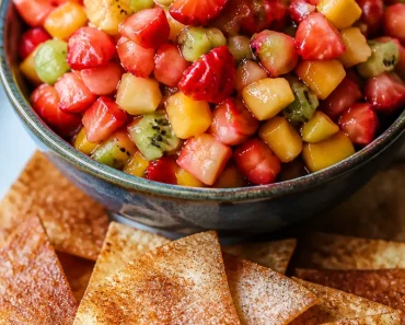 Fresh Fruit Salsa with Cinnamon Sugar Chips