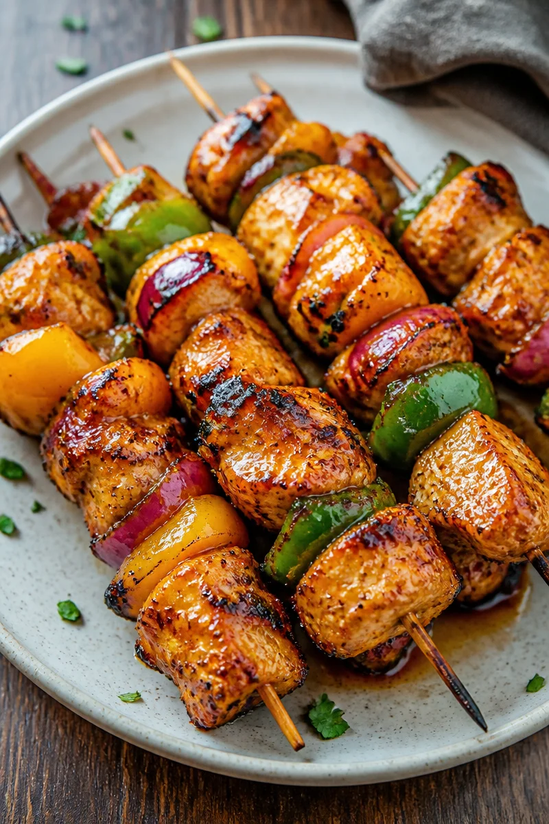 Jalapeno Peach Chicken Skewers