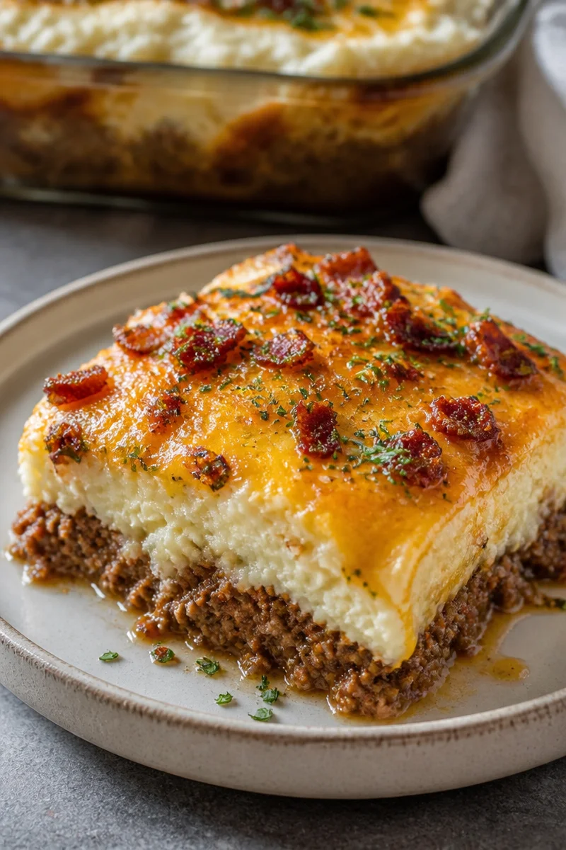 Meatloaf with Mashed Potatoes and Cheese Recipe