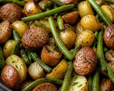 One Pan Sausage, Green Beans, and Potatoes One Pan Sausage, Green Beans, and Potatoes