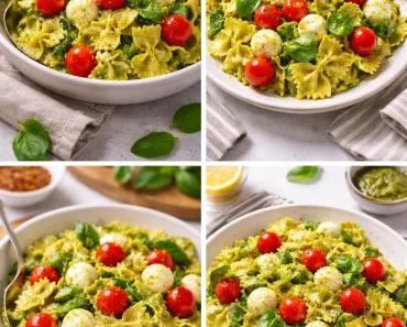 Pesto Caprese Pasta Salad