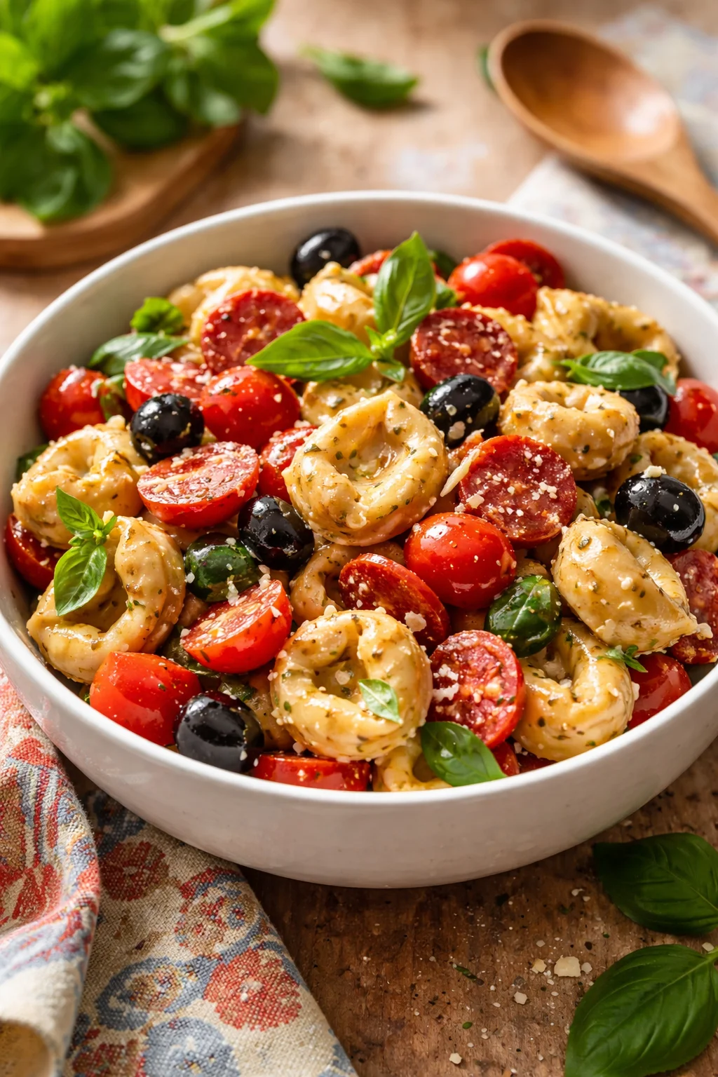 Roasted Red Pepper and Parmesan Tortellini Salad