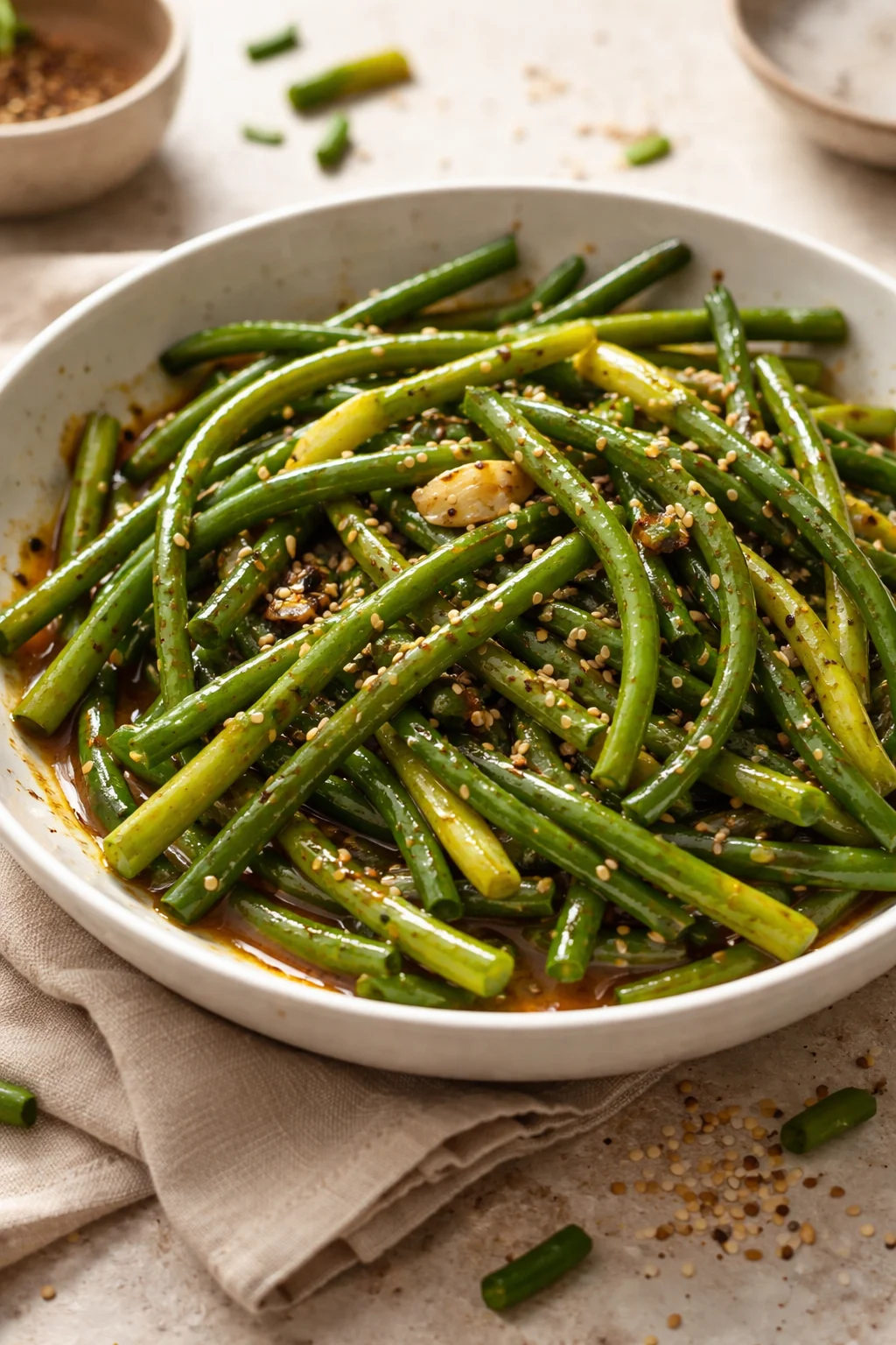 Stir Fried Garlic Scapes