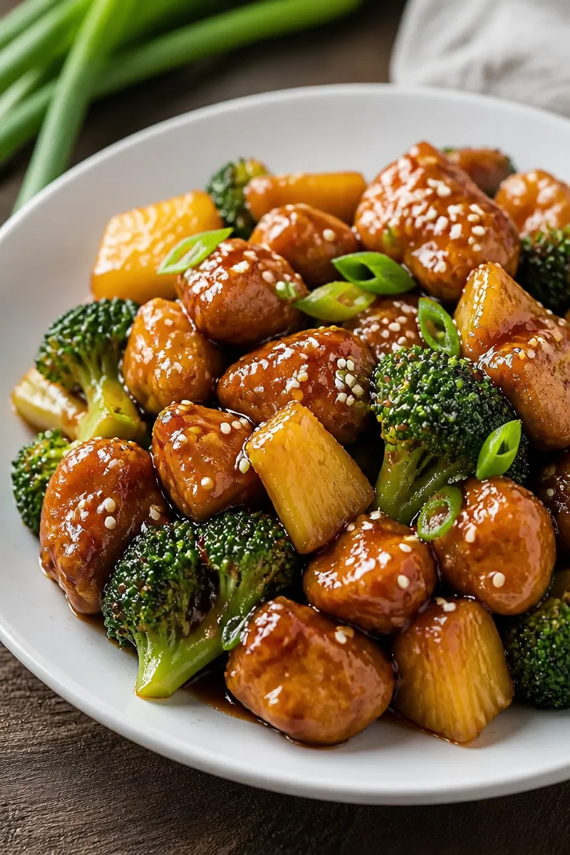 Sweet Sheet Pan Pineapple Chicken and Broccoli - thegirlskitchen
