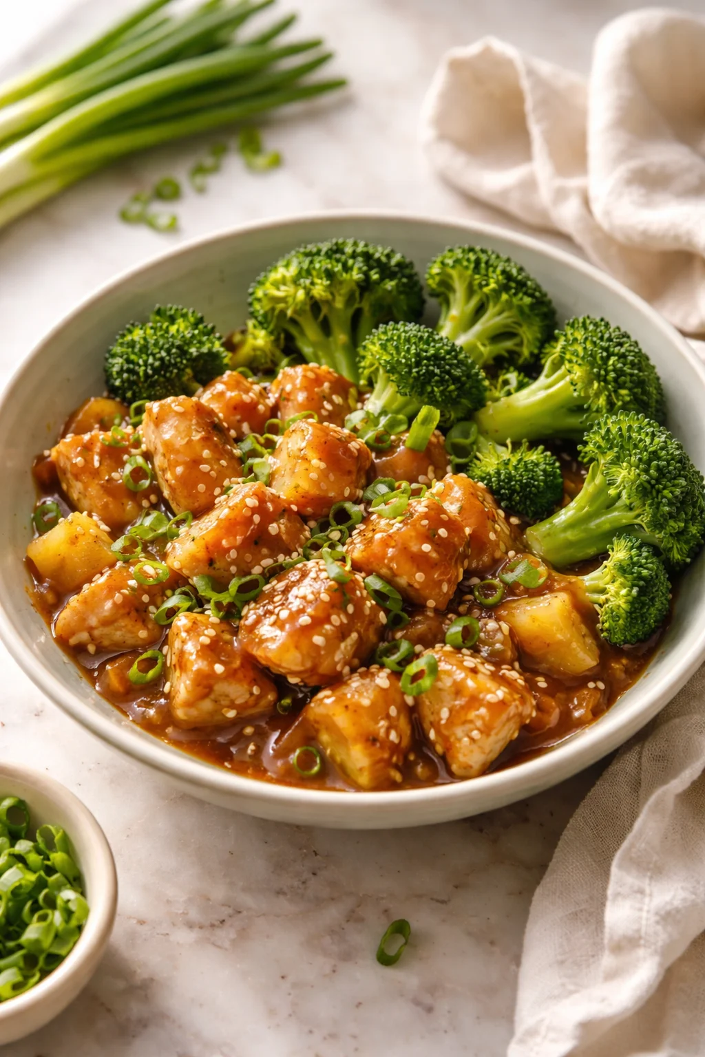 Sweet Sheet Pan Pineapple Chicken and Broccoli - thegirlskitchen