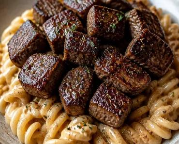Creamy Garlic Butter Steak Bites with Spicy Cajun Alfredo Twisted Pasta Creamy Garlic Butter Steak Bites with Spicy Cajun Alfredo Twisted Pasta