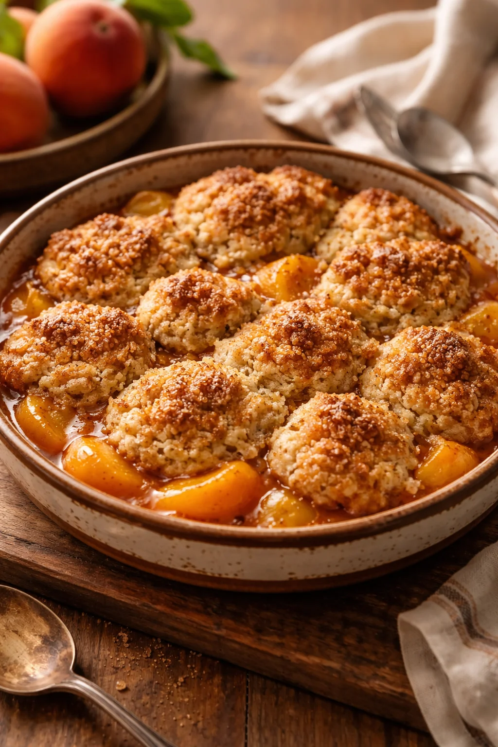 Easy Fresh Peach Cobbler Recipe with Brown Sugar Biscuit Topping