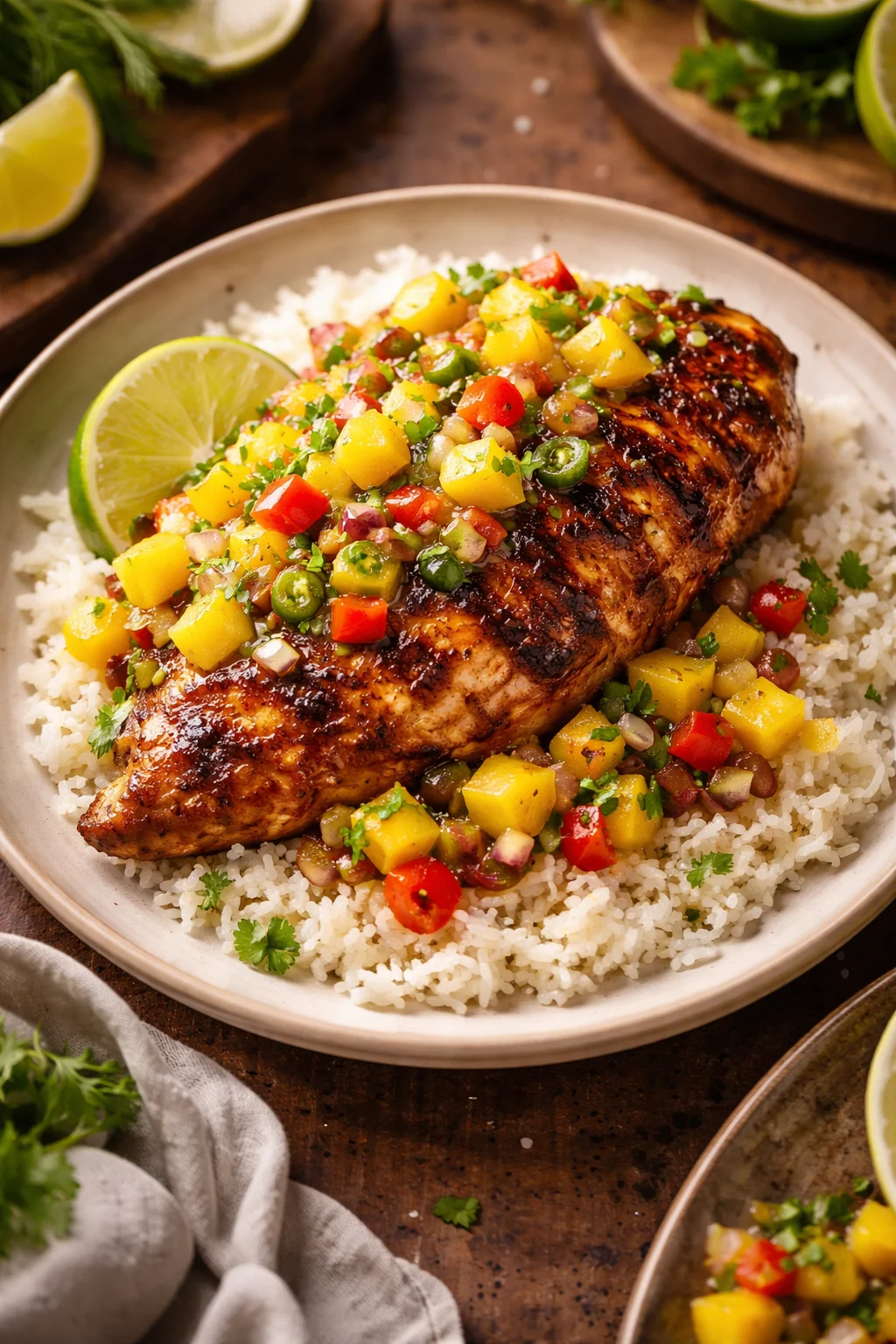 Honey Lime Chicken with Mango Salsa