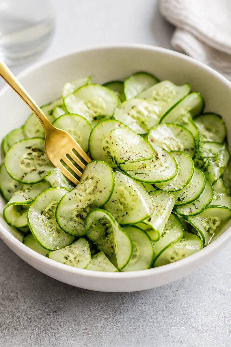 Quick & Easy Cucumber Vinegar Salad Recipe | Cucumber and Vinegar Salad, Simple Cucumber Salad with Vinegar, Vinegar and Cucumber Recipe