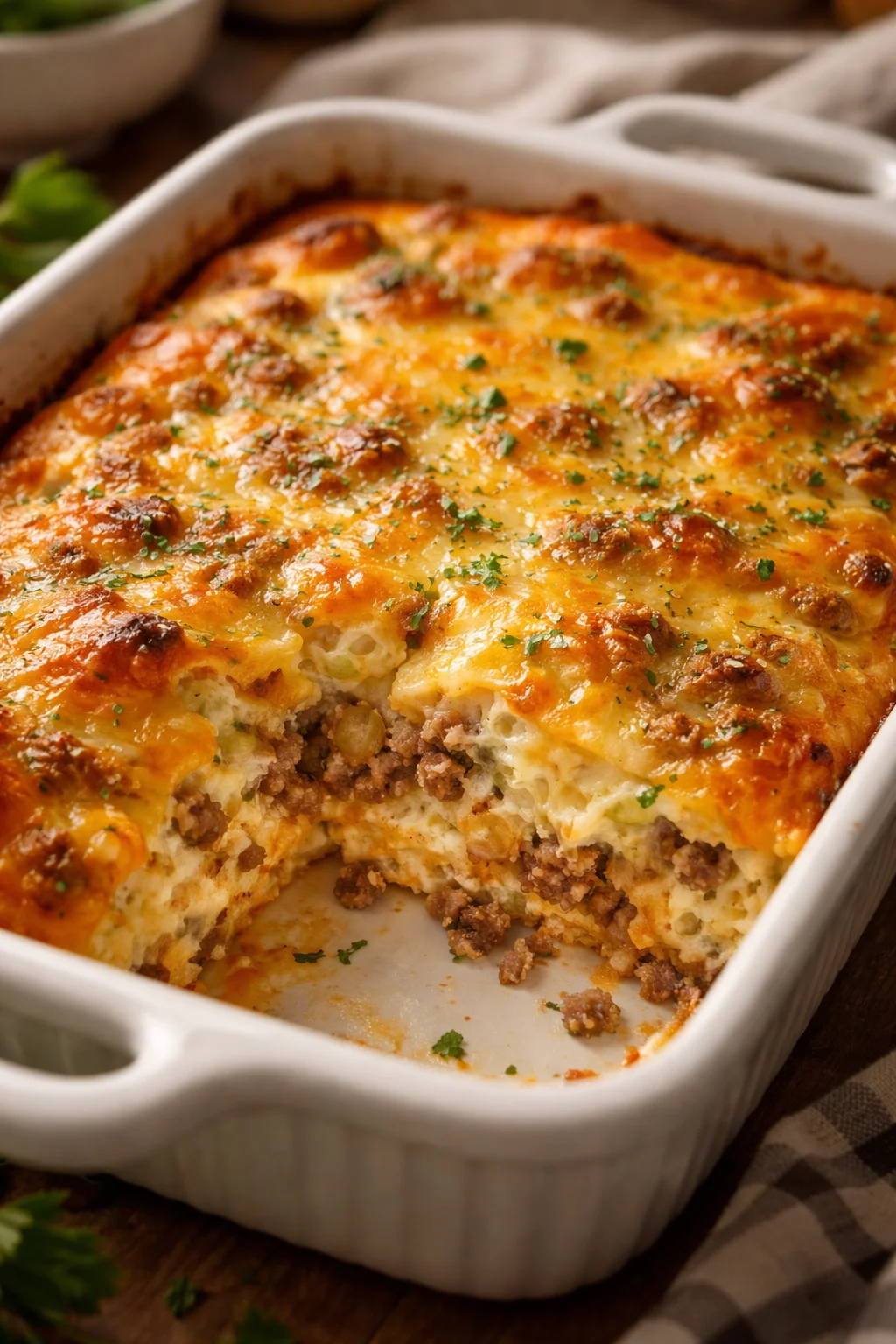 Savory Breakfast Sausage and Cheese Casserole