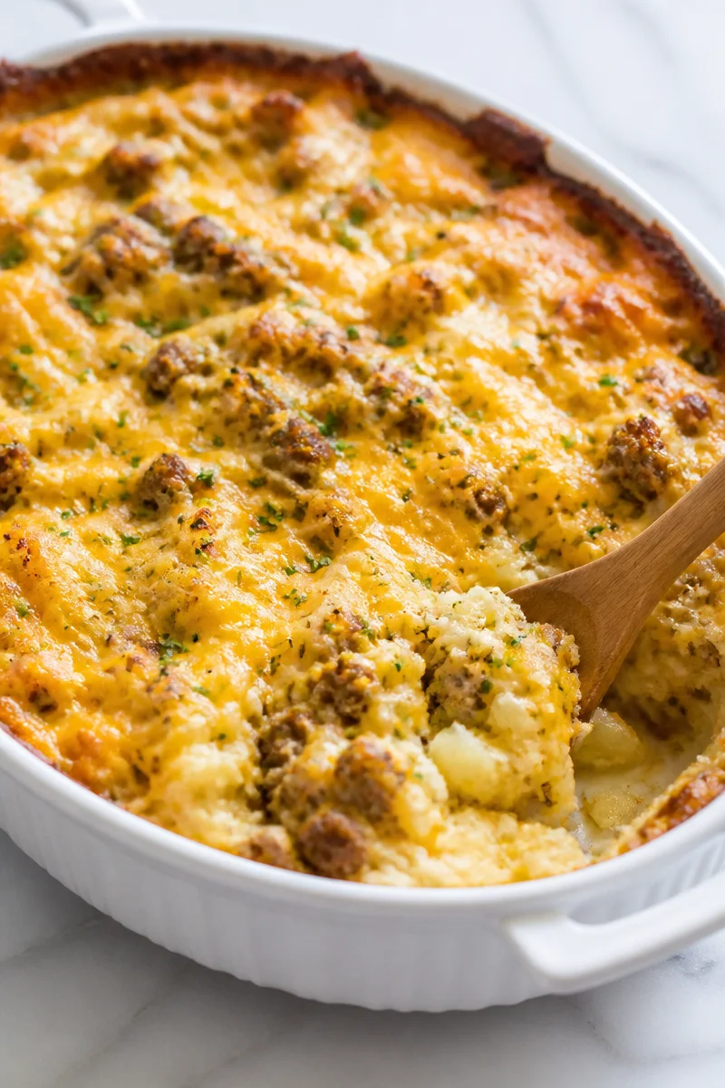 Turkey Sausage Hash Brown Breakfast Casserole Recipe | Breakfast recipe with sausage, Casserole recipes sausage, Sausage breakfast casserole