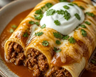 Savory Smothered Ground Beef Burritos with Creamy Chipotle Delight